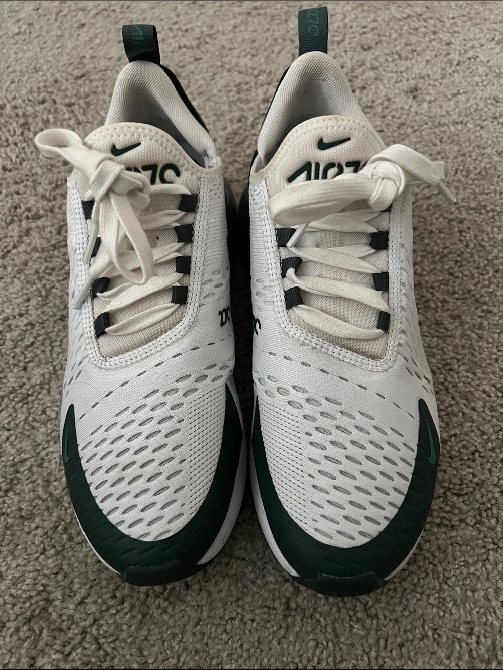 Nike 270 White and Dark Green